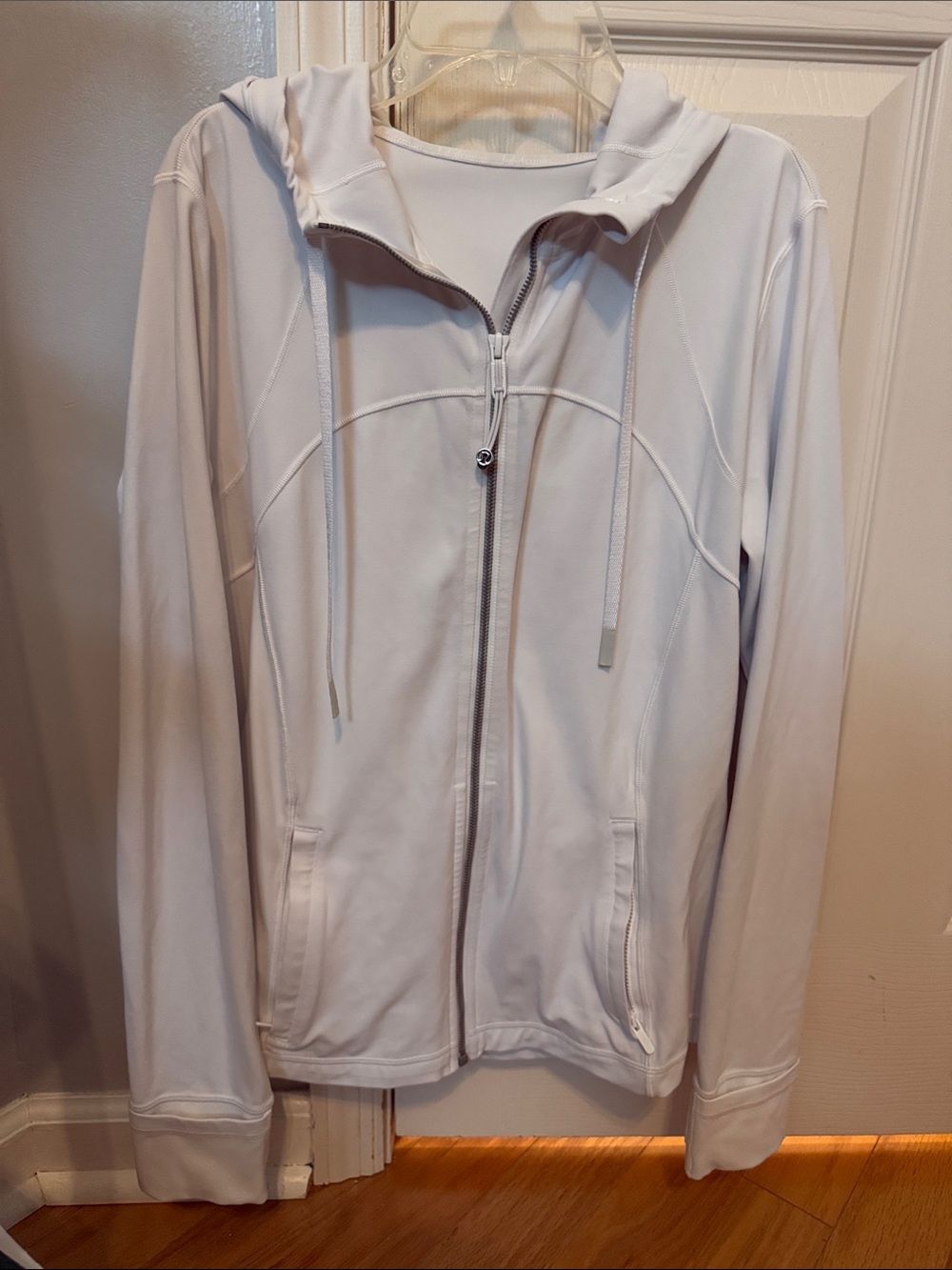 Lululemon Athletica White Zip Up Define Jacket with Hood, 12